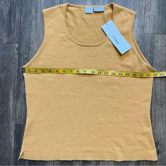 TSE Cashmere Silk Scoop-Neck Tank Top Sleeveless Knit Sweater Low Cut Size L - Picture 8 of 8